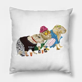 Capybara buddies Pillow