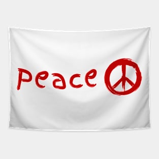 Classic Red Peace Symbol Tapestry