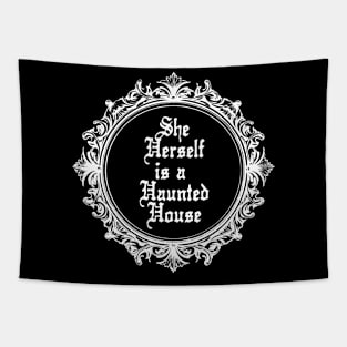 She Herself is a Haunted House - dark version Tapestry