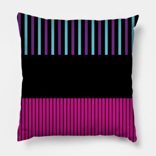 Colour Pop Stripes - Pink, Purple, Blue and Black Pillow