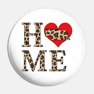 Nebraska Home Leopard Print Pin