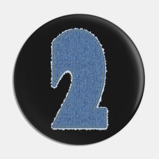 Number Two Blue Denim Pin