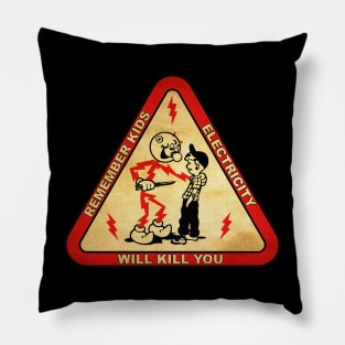 Triangle Vintage Electricity Will Kill You // Red Style Pillow