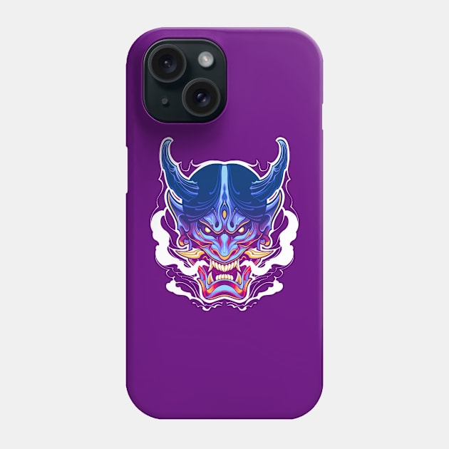 cool japanese oni mask Phone Case by SINGINK