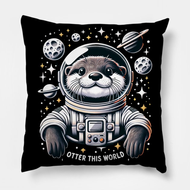 Otter Space Explorer Pillow by EternalEntity