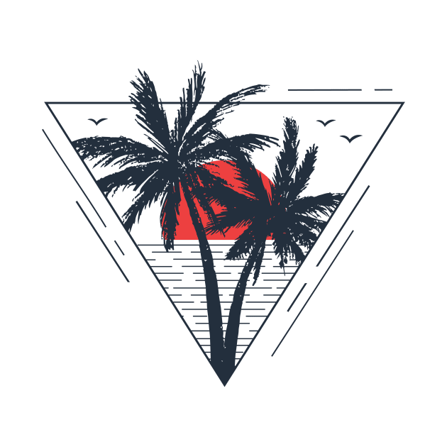 Sunset beach. Palms by SlothAstronaut