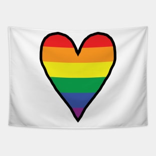 Heart Pride Stripes Valentines Day Tapestry