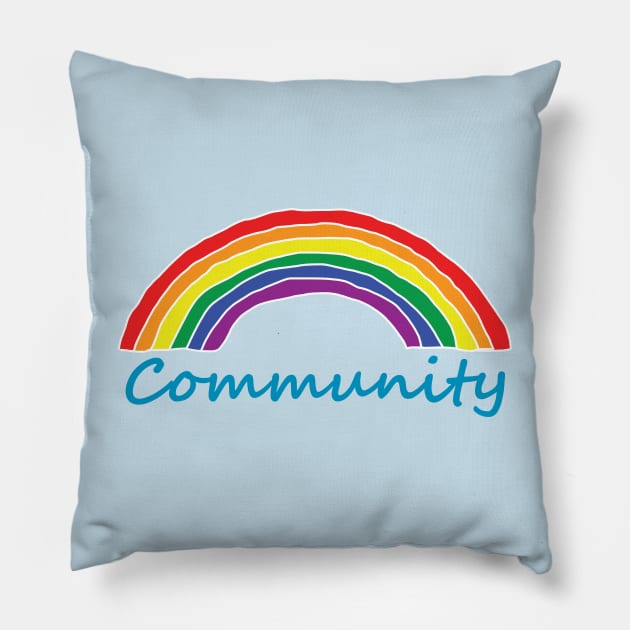 Community Pride Rainbow Pillow by ellenhenryart