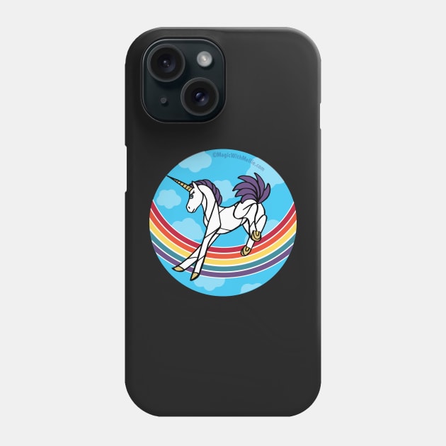 Rainbow Unicorn v9 — Dancing Uniquorn Illustration series Phone Case by mellierosetest