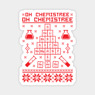 Oh Chemistree Oh Chemistree Chemistry Ugly Sweater Pixel Magnet