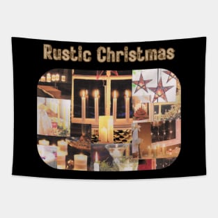 Rustic Christmas Collage Tapestry