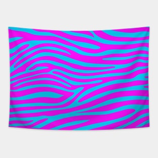 Blue and Pink Zebra Print Tapestry