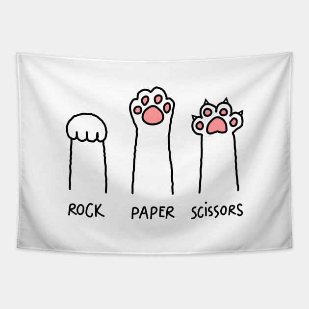 Rock Paper Scissors Tapestry by threadfulcat