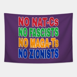 MAGA KLUX KLAN - NO NATC-s NO FASCISTS - NO MAGAT-s NO ZIONISTS - Double-sided Tapestry