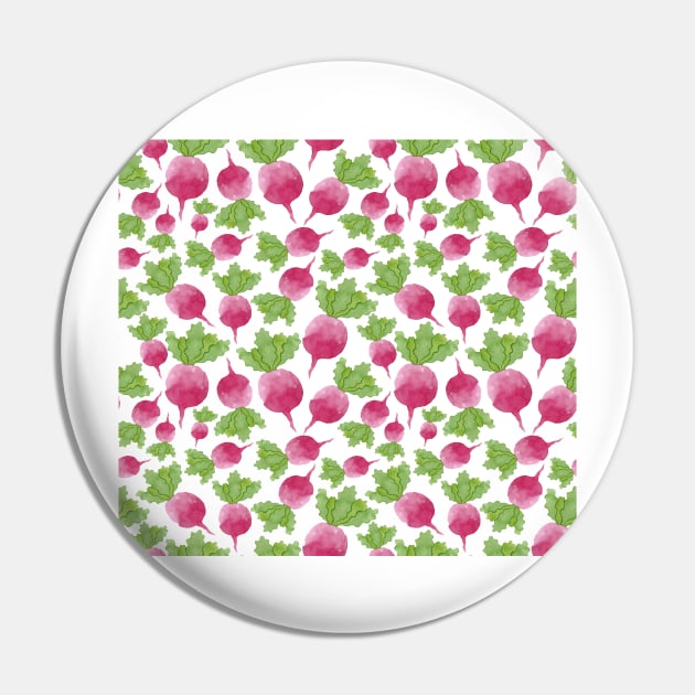 Watercolour beetroot pattern with leaf Pin by vadimfromm