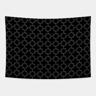 Geometric dark diamond and squares set collage with black at background Tapestry