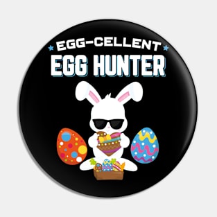 Egg−cellent Egg Hunter Funny Easter Pin