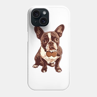 Valentine Boston Terrier Shaped Chocolate Phone Case