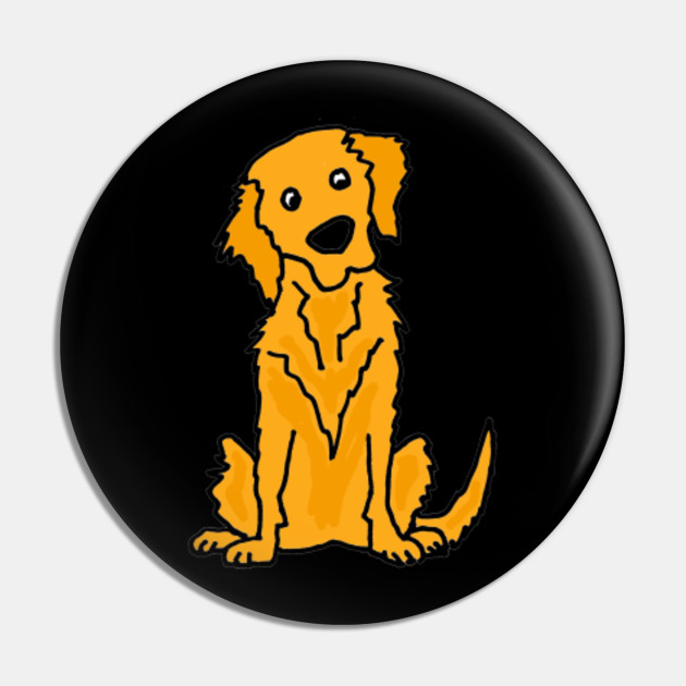 Cute Golden Retriever Puppy Dog Cartoon Golden Retriever Pin Teepublic
