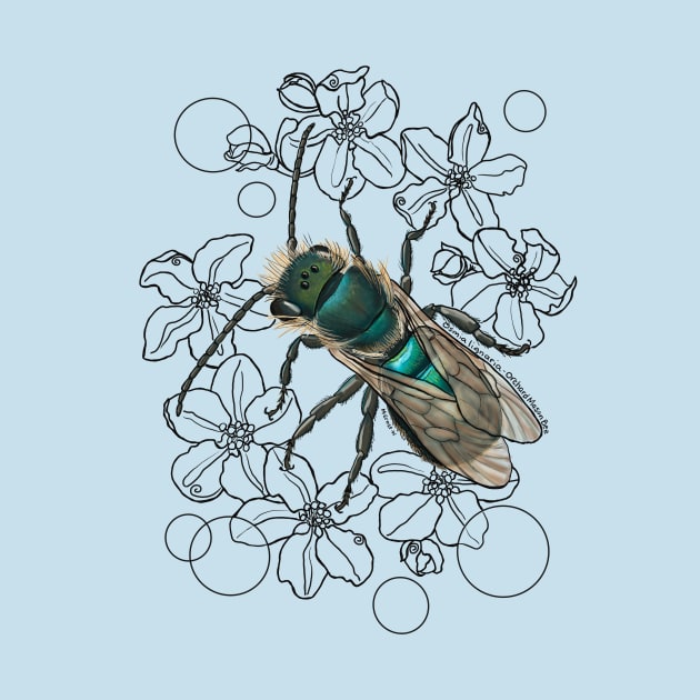 Blue, Orchard, Mason Bee Doodle by mernstw