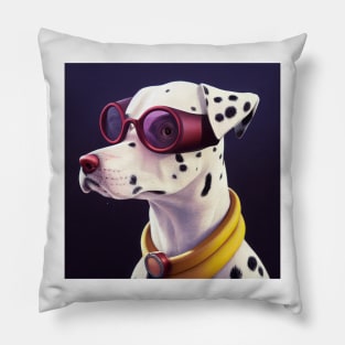 Dalmatian wearing aviator glasses Pillow