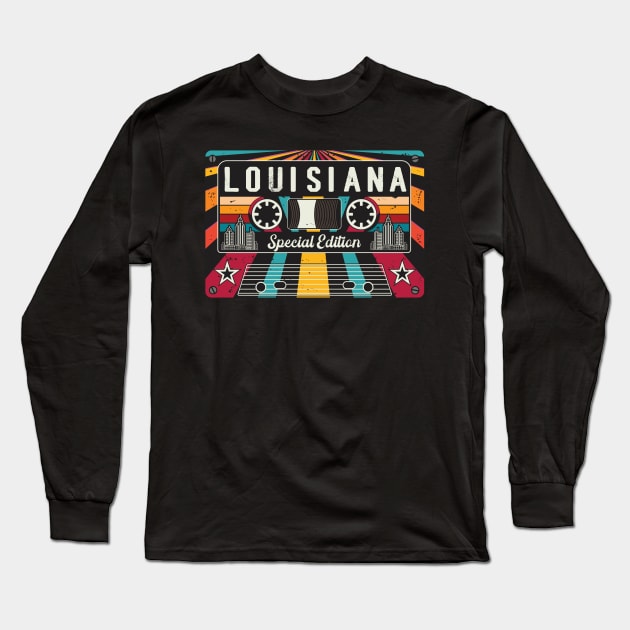 Vintagety Retro Louisiana State Long Sleeve T-Shirt