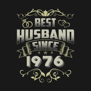 44th Wedding Anniversary Gift 44 yrs Best Husband Since 1976 T-Shirt