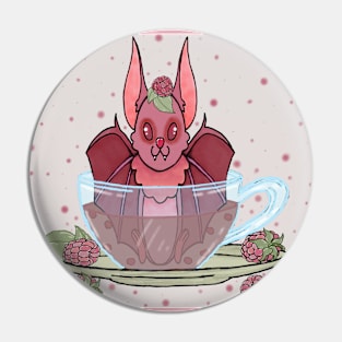 Raspberry Tea Bat Pin