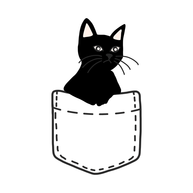 Cat In A Pocket Black by panco