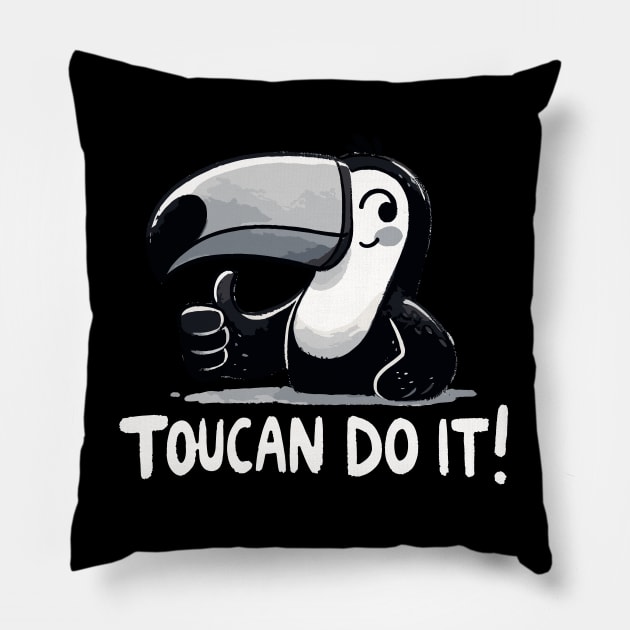 You can do it Toucan Pillow by DoodleDashDesigns