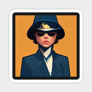 Policewoman | Comics Style Magnet