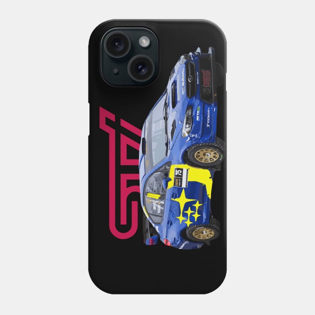 STi World Rally Blue WRC CAR Phone Case by cowtown_cowboy