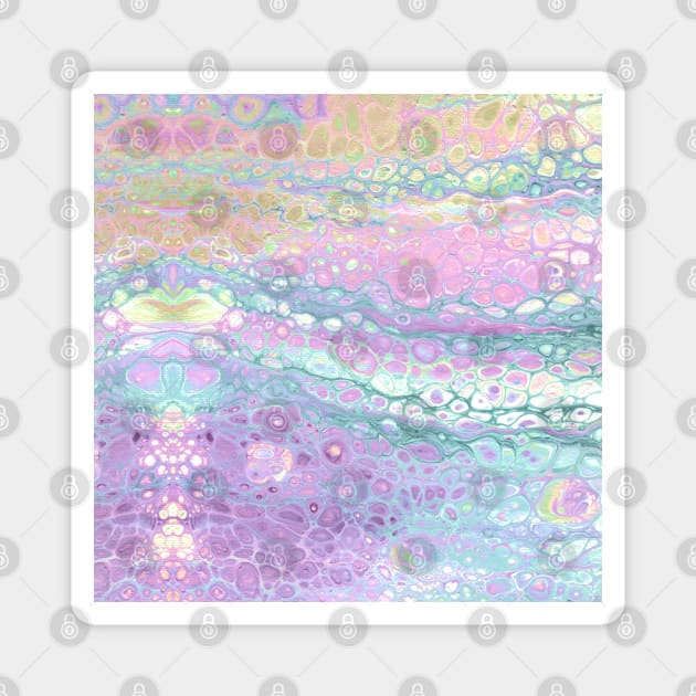 Acrylic Paint Pour in Pastel Colors Magnet by thesnowwhyte