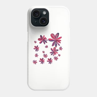 Red and Blue Flowers Phone Case