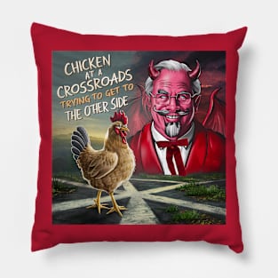 Chicken at a crossroads Pillow