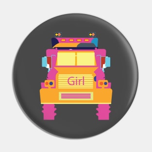 A Girl Truck Pin