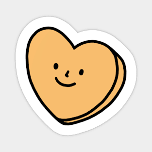 Yellow Heart with Face | Quirky Heart Magnet