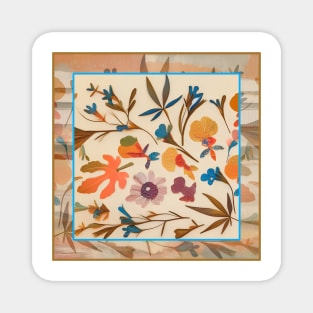 Pressed Flowers and Leaves Magnet