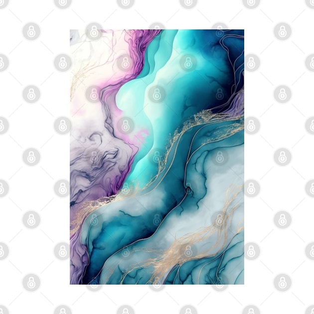 Lucid Waves - Abstract Alcohol Ink Resin Art by inkvestor