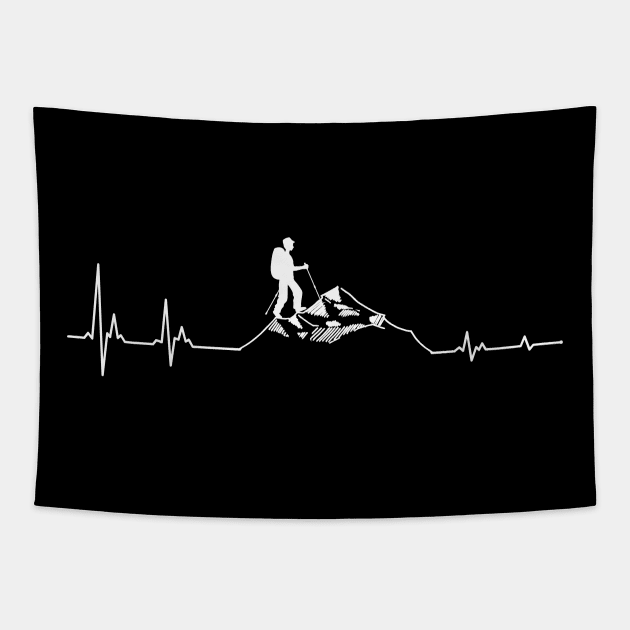 Heartbeat hiking in the mountains Tapestry by ChristianCrecenzio