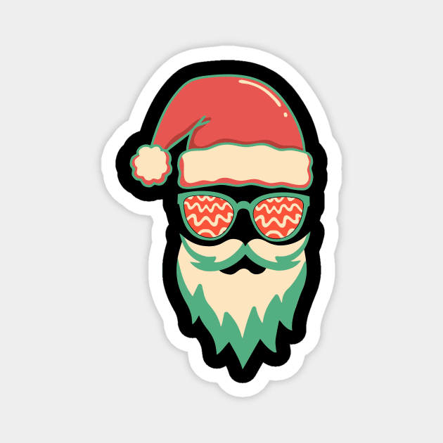 Retro Hippie Santa Christmas Magnet by The WYLD Tribe