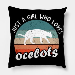 Ocelot Baby Ladies Girls Vintage Retro Style Pillow