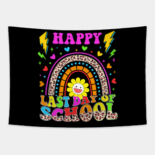 Happy Last Day Of School Leopard Teacher Students Graduation Tapestry