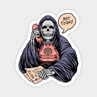 Not Today Satan // Funny Grim Reaper Cartoon Magnet