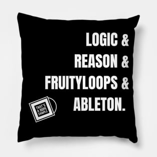 Logic &  Reason White Pillow
