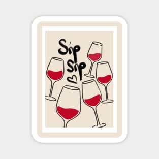 Sipping Wine Magnet