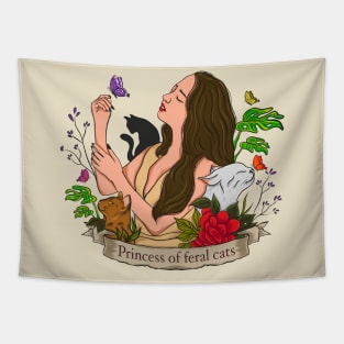 Princess Of Feral Cats Tapestry