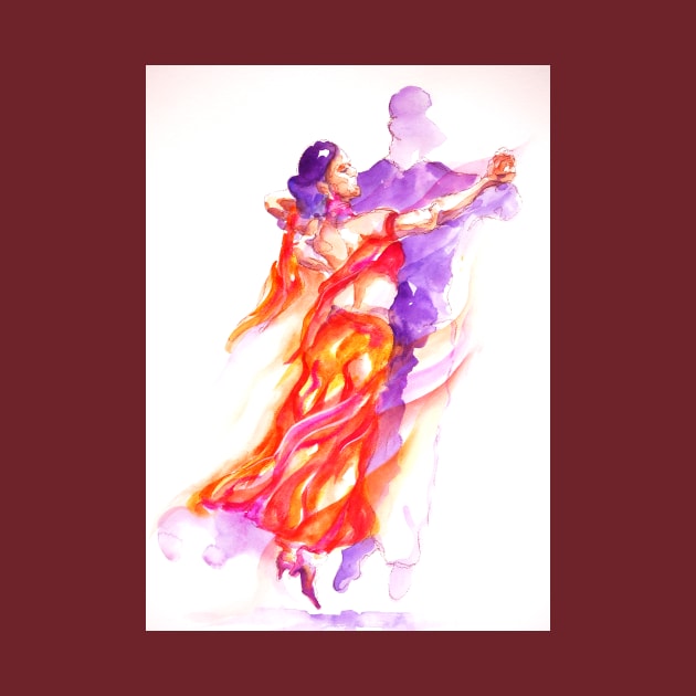 ballroom dancer in red by segismundoart