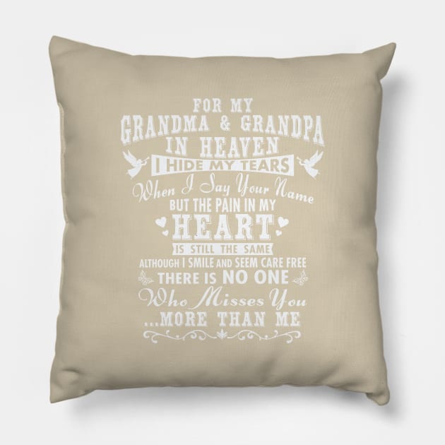 My Grandma and Grandpa in Heaven Pillow by The Printee Co