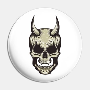 Devil Skull Illustration Pin